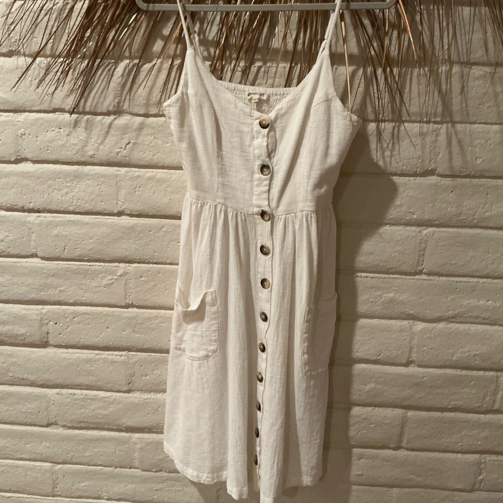 Rip Curl Off-White Button Midi Dress